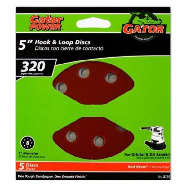 Gator 5In 8-Hole Sand Disc 320# 3720